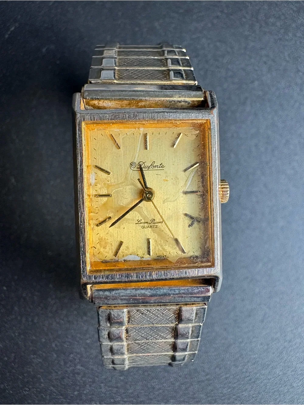 Vintage Dufonte Women’s Retro Style Rectangular Gold-Tone Watch